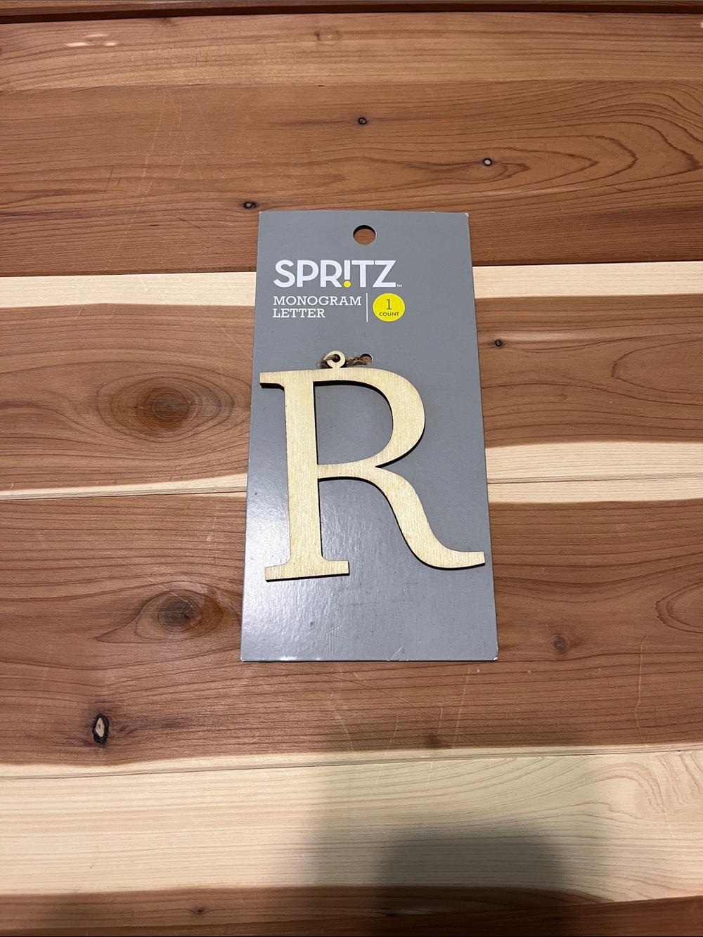 Spritz Monogram Letter R Wooden Accent